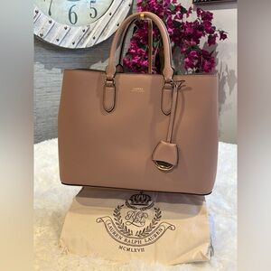 Lauren Ralph Lauren Pink Leather Tote